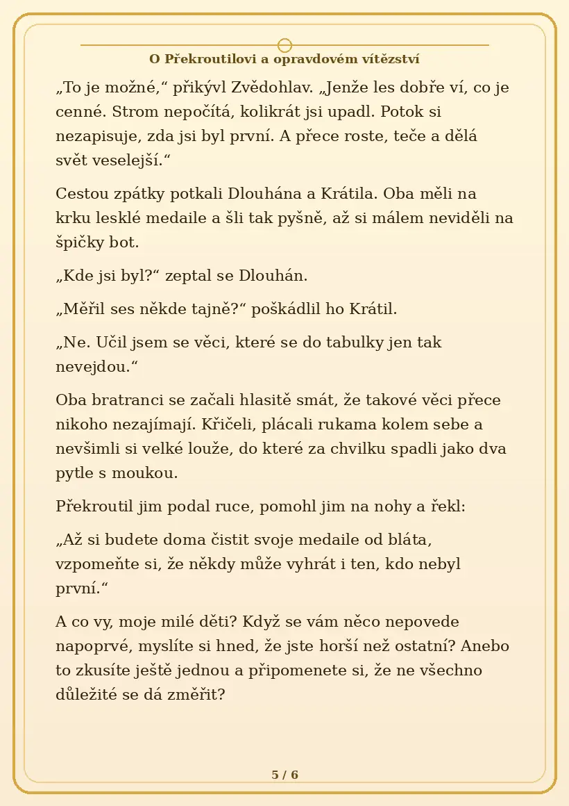 Strana 5 pohádky O Překroutilovi a opravdovém vítězství
