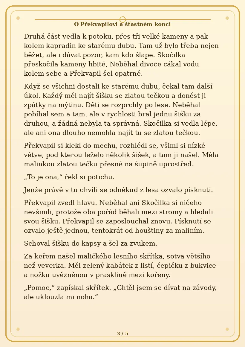 Strana 3 pohádky O Překvapilovi a šťastném konci
