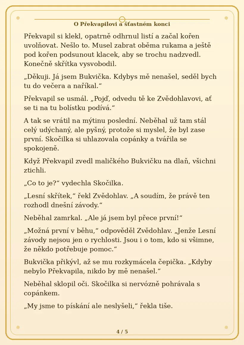 Strana 4 pohádky O Překvapilovi a šťastném konci