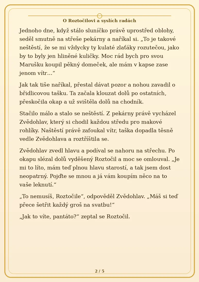 Strana 2 pohádky O Roztočilovi a syslích radách