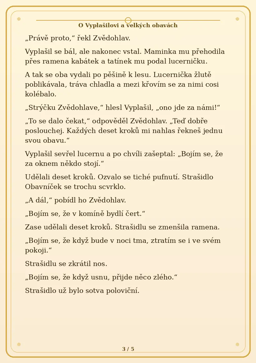 Strana 3 pohádky O Vyplašilovi a velkých obavách