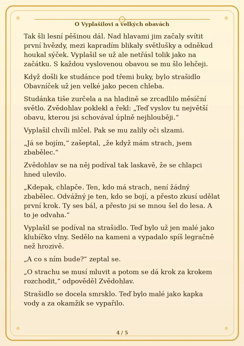 Strana 4 pohádky O Vyplašilovi a velkých obavách